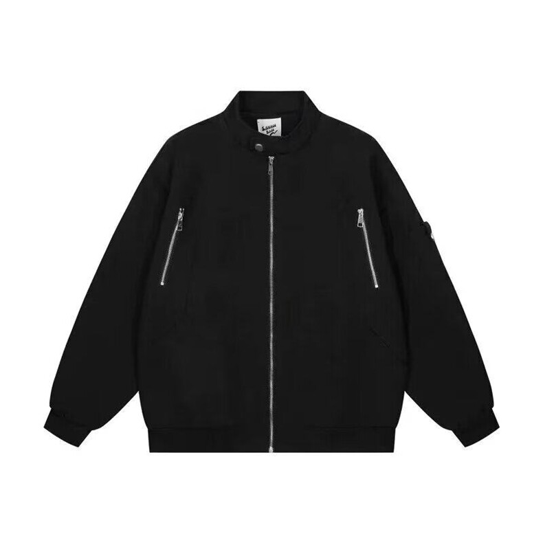 美式高街工装外套男秋冬百搭休闲棉衣棒球服女潮牌复古飞行员夹克，男装棉衣，星座506A