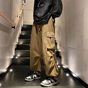 美式工装裤男宽松抽绳束脚裤秋季潮牌高街情侣休闲长裤k3526-p38图片