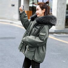 灰绿色（配高仿毛领）