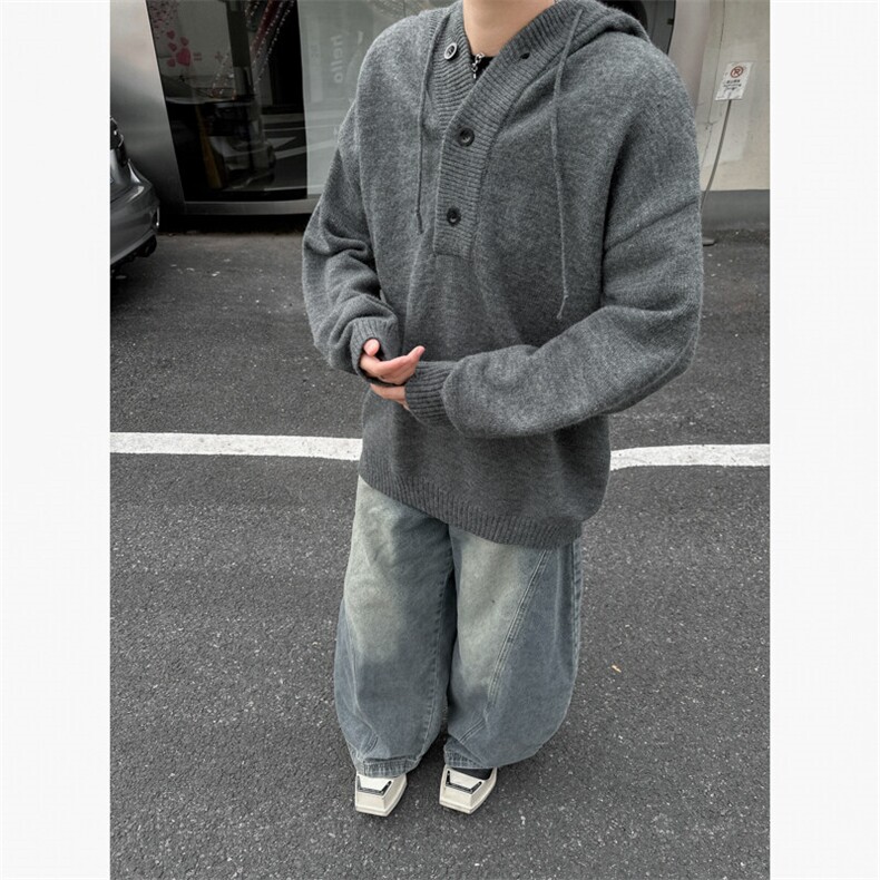 美式连帽毛衣外套男宽松秋冬外搭慵懒风休闲百搭上衣MY0663-P55,男装针织衫/毛衣,星座308B-1