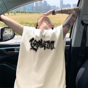 量大优 得物抖音高品质重磅230克美式印花无袖t恤背心WB568 特P18图片