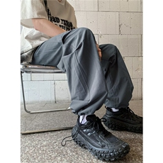 美式复古降落伞兵裤男夏季情侣vibe风高街美式工装冲锋裤CK93-P35，男装休闲裤，星座1008