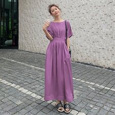 款主推现货2色入长款连衣裙女087-Q90，女装连衣裙，柒柒家