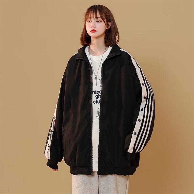 港风中性外套宽松条纹排扣夹克chic韩版潮牌休闲上衣女WT8818-P45,男装夹克,星座1008-1