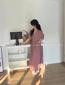 【再现赫本】夏装新款 V领韩系连衣裙，女装连衣裙，Waves smile