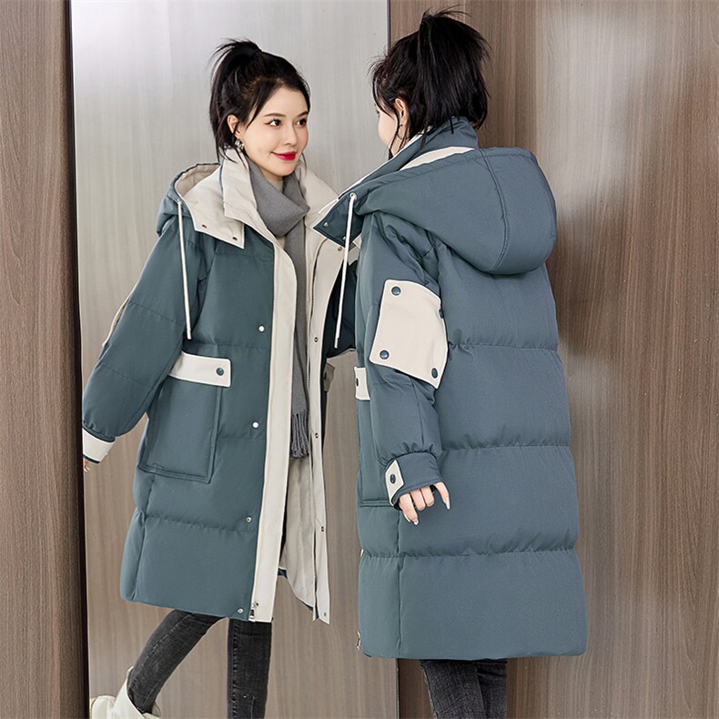 时尚保暖羽绒棉服女2022冬季新款宽松显瘦长款外套图片