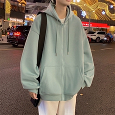 H172P65加绒70重磅连帽宽松卫衣棉质男春秋季美式潮牌休闲拉链，男装卫衣，星座304A