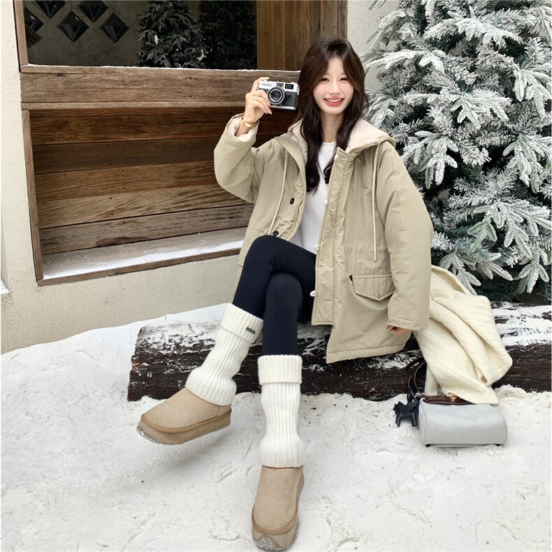 新款！羊羔毛连帽工装外套2C212-G185-P205-K308,女装棉衣/棉服,2C212