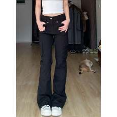 美式铆钉微喇牛仔裤男款cleanfit水洗黑色裤子直筒修身柳NKG1072，男装牛仔裤，星座302B-3