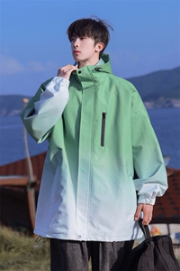 2025港风山系防水冲锋衣渐变色夹克男：聚酯纤维JK77088P85控图片