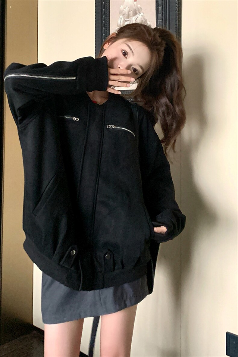 【秋款】洋气不挑人黑色显瘦外套088-9901p135控188,女装短外套,2C088