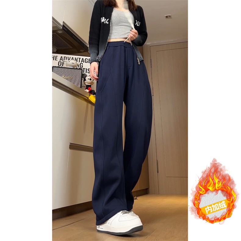 25新款男女480克重磅加绒加厚解构拼接弯刀卫裤504-K224-特P45，男装休闲裤，星座504