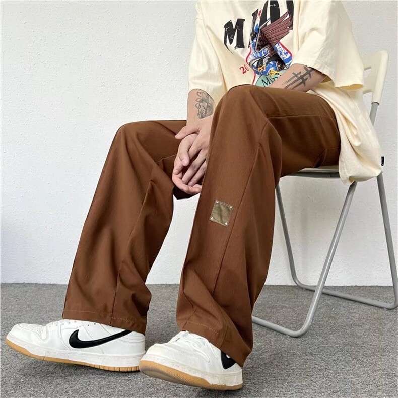 阔腿裤男韩版潮帅气2023夏季新款ins宽松百搭学生休闲裤K2007-P33,男装休闲裤,星座412-3