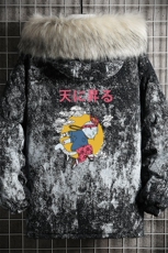 MC49012-P135日系潮衣男大码派克服男工装服外套袄网格，男装棉衣，电商A040A