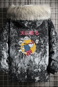 MC49012-P135 日系潮衣男大码派克服男工装服外套袄 网格图片