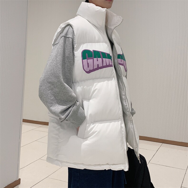 2026秋冬宽松立领保暖加厚棉马甲背心手塞棉MJ17566/P75白色,男装背心/马甲,电商A094