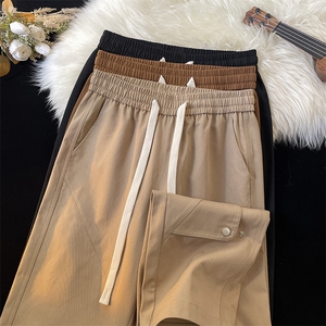 KP831 P45美式潮流休闲裤男港风宽松直筒拖地裤束脚裤卫裤图片