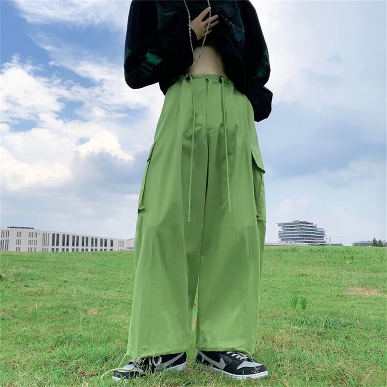 美式街头工装裤男高街ins薄款大口袋宽松抽绳束脚裤子K4387-P50,男装休闲裤,星座512-2