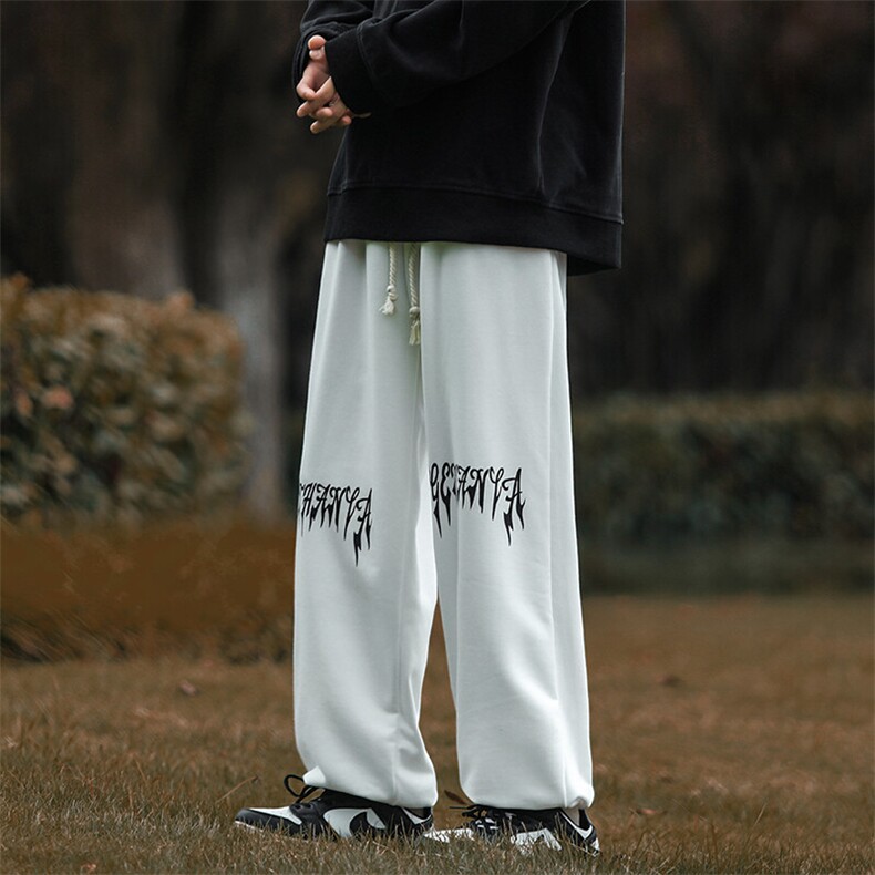 美式ins嘻哈高街复古字母印花休闲裤宽松阔腿裤KK068-P40,男装休闲裤,星座911-3