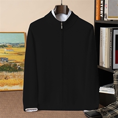 2025年秋季新款百搭长袖圆领开衫，男装羊绒套衫，星纬羊绒