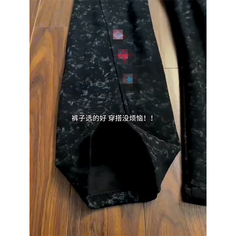 春装高品质扎染刺绣工艺弯刀卫裤男重磅复古垂感休闲运动裤阔腿裤,男装休闲裤,电商A443