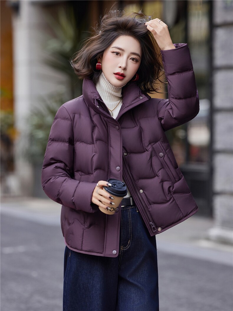 2025年冬季新款时尚百搭潮流白鸭绒面包服外套,女装羽绒服,姿萝菲