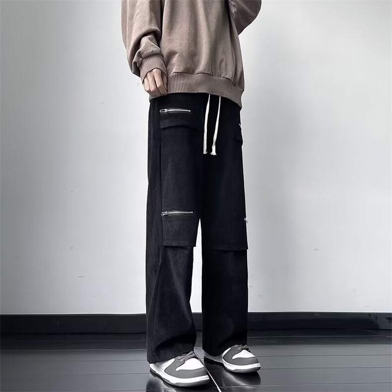 高质量300克澳棉绒高弹灯芯绒裤春秋拉链宽松休闲裤男BK05-P45,男装休闲裤,星座1109-3