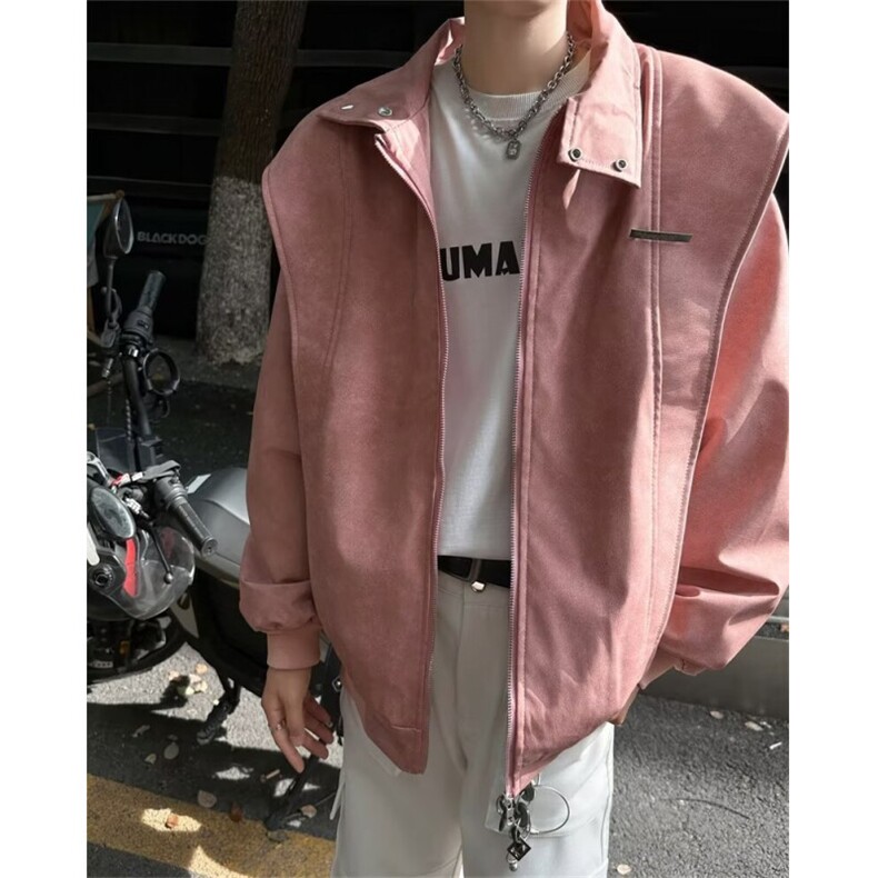 【有货】DW194-P72潮美式PU皮立领工装夹克外套女春秋季棒球服,男装夹克,星座603-2