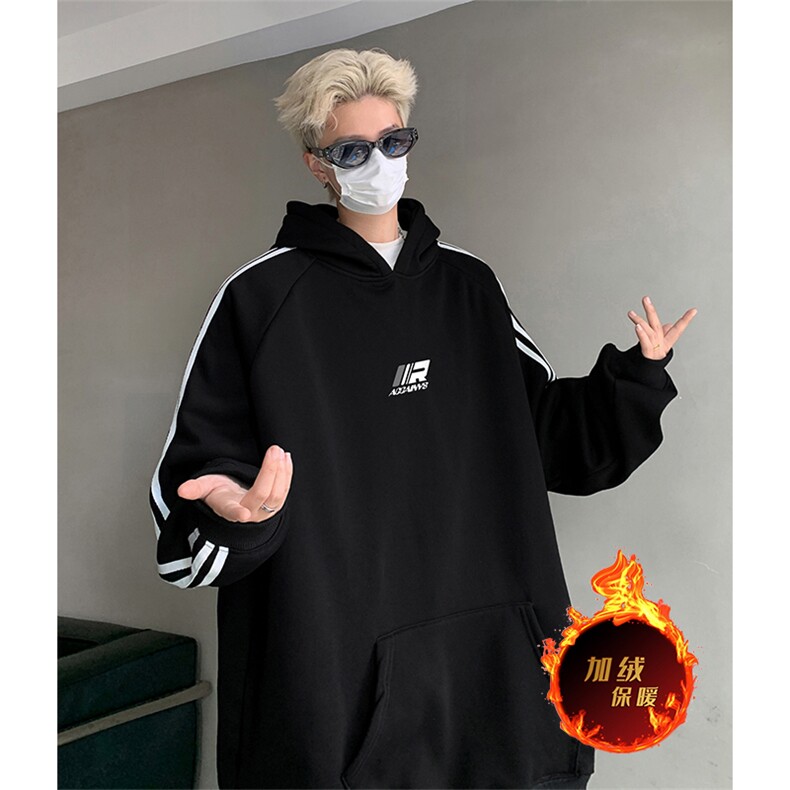 抖音得物供货提供视频秋冬重磅美式宽松织带连帽卫衣0606,男装卫衣,电商A486