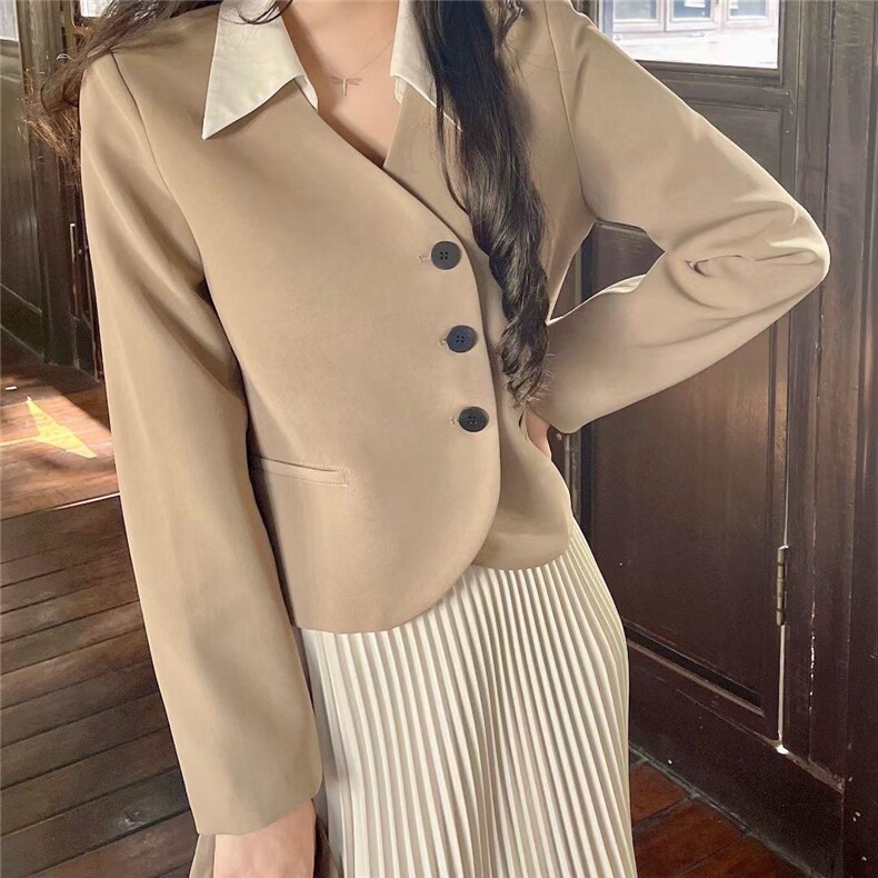 可拆卸领短西装，女装西装，IECE