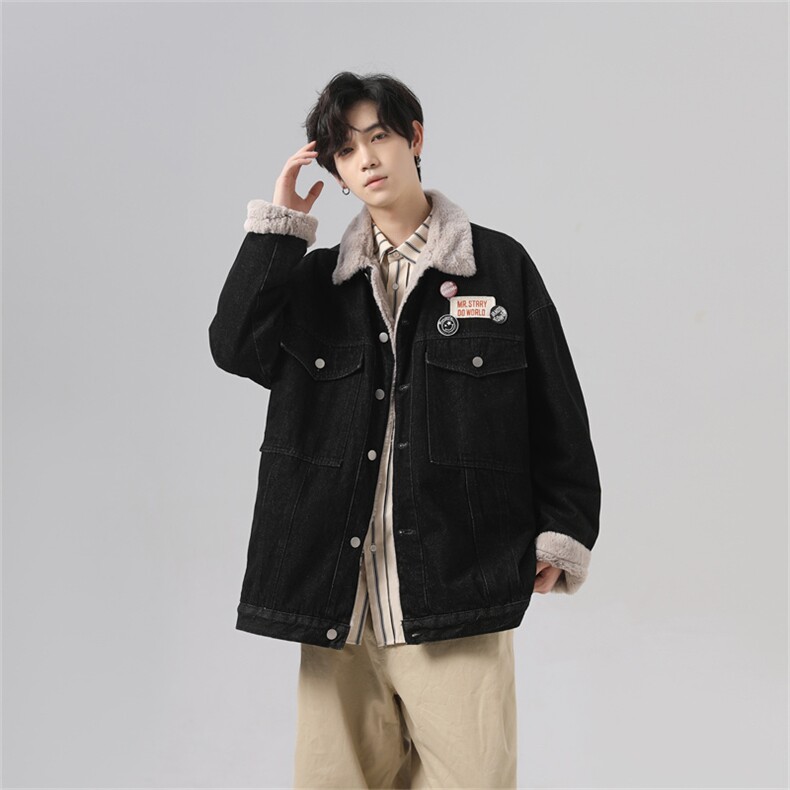 现货棉服男冬季棉衣外套羊羔绒翻领加厚毛领保暖外套MY2223-P125，男装棉衣，星座1103-3