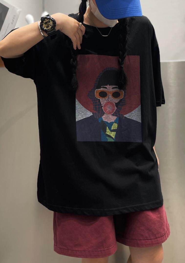 夏季新款大版图案T恤，女装T恤，JIAN.Z 简.站