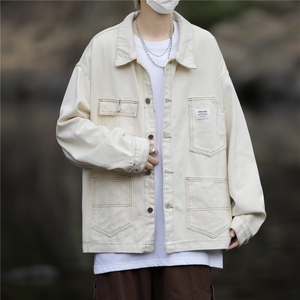 高街牛仔外套男韩版潮流痞帅2025冬季新款ins宽松夹克W5406-P60图片