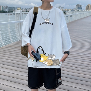 Q11155-P30 春夏季七分袖t恤男大码五分袖男短袖中袖图片