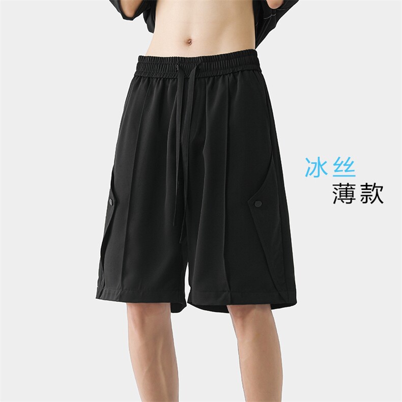 特P30无差价夏季大码冰丝凉感短裤男薄款透气垂感百搭五分裤DK21图片
