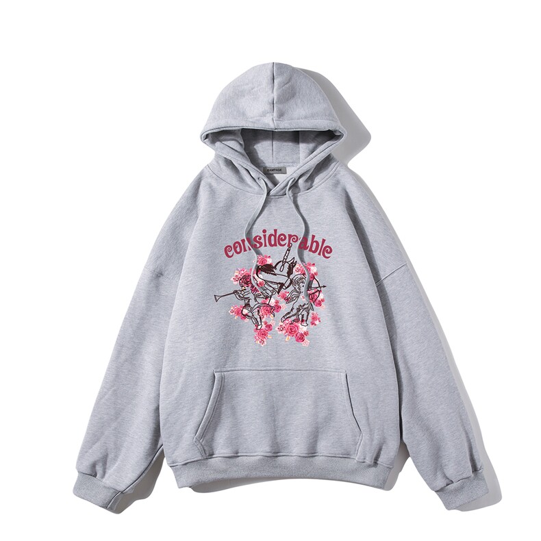 白底新款秋季时尚百搭宽松印花潮流美式连帽卫衣W374P40控58,男装卫衣,电商A247-1