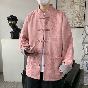 男士外套麂皮绒印花夹克盘扣立领唐装风 XZ1512-2507-P85图片