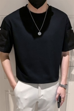 白色2023精神小伙修身男士圆领潮款短袖T恤打底衫潮T098-P48控68，男装T恤，电商A108