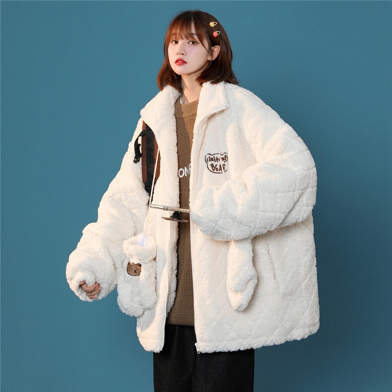 2024冬季羊羔毛加厚外套女刺绣棉服送手套B213-6983-P138控158,女装棉衣/棉服,星座617A-4