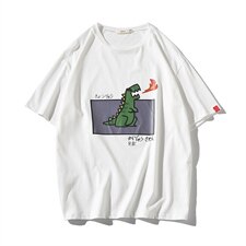 2021夏季新网格风日系大码男已注册卡通印花短袖T恤T1053-P25，男装T恤，电商A001