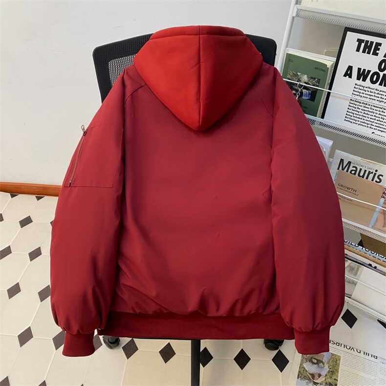 !潮流冬季连帽拉链加绒加厚棉衣情侣撞色棉服外套MY5567-P78,男装棉衣,星座610B-1