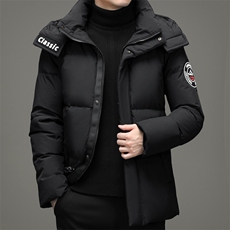 白鸭绒羽绒服男士冬季新款加厚保暖上衣中年男装商务休闲连帽外套，男装羽绒服，电商B212（原钱塘6029）