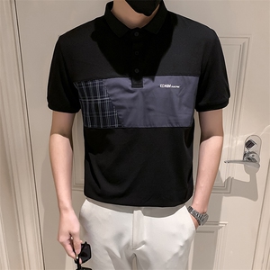 白色2023社会小伙修身绣花短袖polo衫男士短袖T恤PL801-P58控价78图片