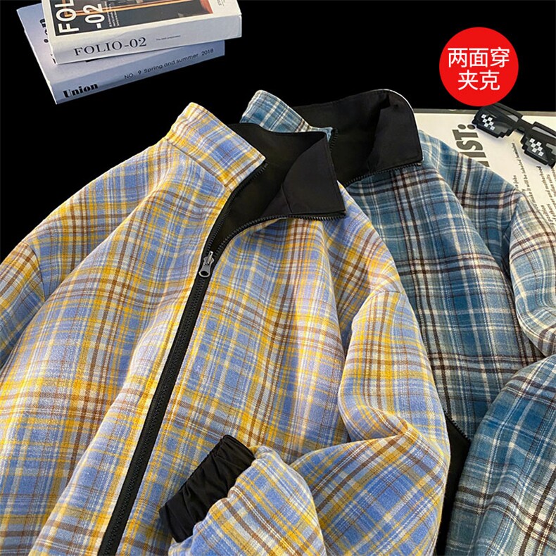 两面穿夹克外套光面防水潮牌情侣休闲宽松大码J7221-P62【特价】,男装夹克,电商A007