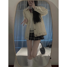 【有货】碎花领拼接外套男女同款春秋情侣工装夹克K95CC-特P60，男装夹克，星座1007（原301D）