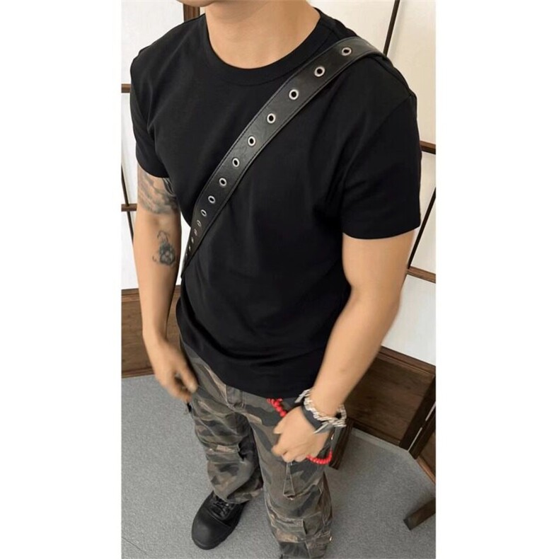 cleanfit男短袖夏季美式小领口重磅t恤正肩显肌肉健身半袖T9906,男装T恤,星座1116A（原606A-3）