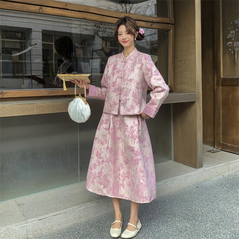 2026年春季两件套四季中式纽扣女长袖女装女士精品套装,女装套装/套裙,凡歌灵