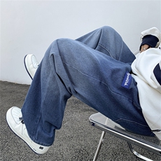 渐变牛仔裤男士美式高街潮牌炸街痞帅直筒宽松阔腿裤K7615-P40，男装牛仔裤，星座512-3