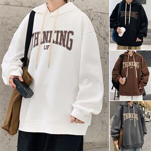 2026新款纯色宽松体恤男士长袖卫衣衣服潮牌潮流百搭秋季休闲男装