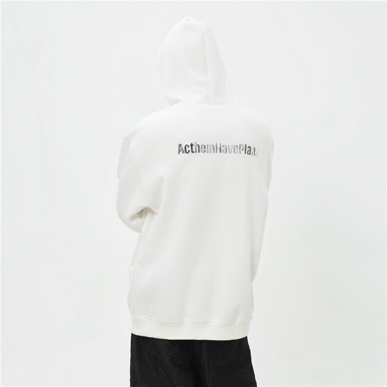 设计感高周波烫图宽松连帽卫衣潮牌情侣套头外套1015-WY361-P85,女装短外套,四季星座1015